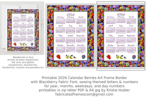 2026 Calendar Berries Berry Fabric Font: A Botanical Planning Essential