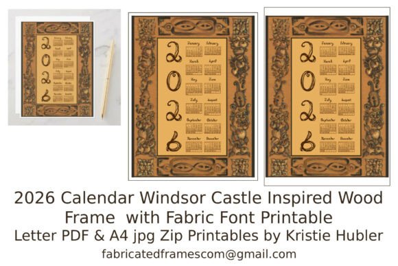 2026 Windsor Castle Wood Fabric Calendar