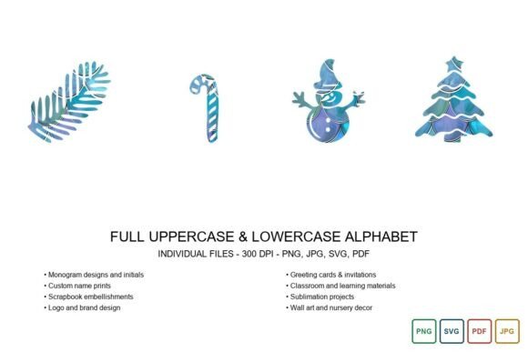 Arctic Blue Christmas Icons: Elevating Holiday Design with Typographic Art