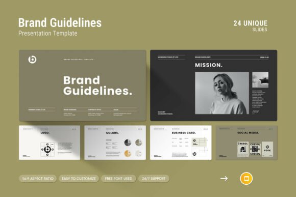 Brand Guideline Google Slides Template for Visual Identity