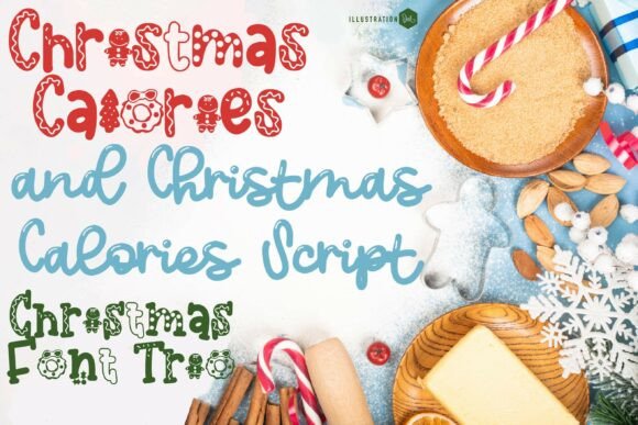 Christmas Calories Trio: A Guide to Festive Typography for Holiday Baking Designs