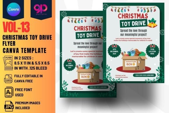 Christmas Toy Drive CANVA Flyer VOL-13 Guide