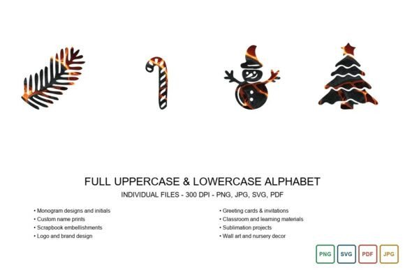 Ember Glow Christmas Icons: Festive Font Art