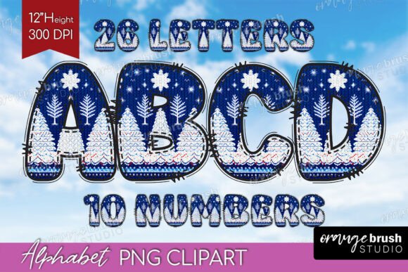 Evaluating Nordic Christmas Doodle Alphabet Clipart for Holiday Projects