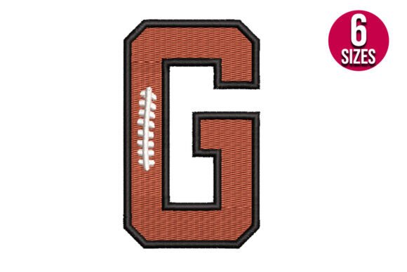 Football Font Alphabet Letter G: Bold Design for Sports-Themed Embroidery Projects