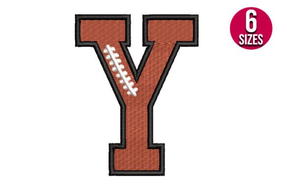 Football Font Alphabet Letter Y: Bold Design for Sports Embroidery