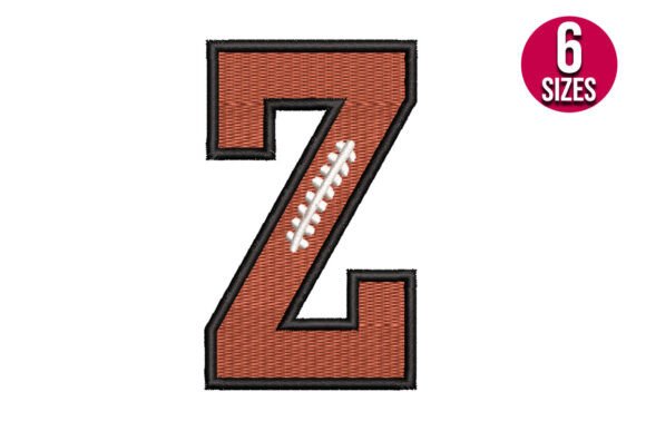 Football Font Alphabet Letter Z: Elevating Sports Design with Bold Embroidery
