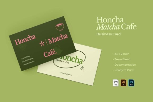 Honcha Matcha Cafe - Business Card: Elevating Your Tea Brand Identity