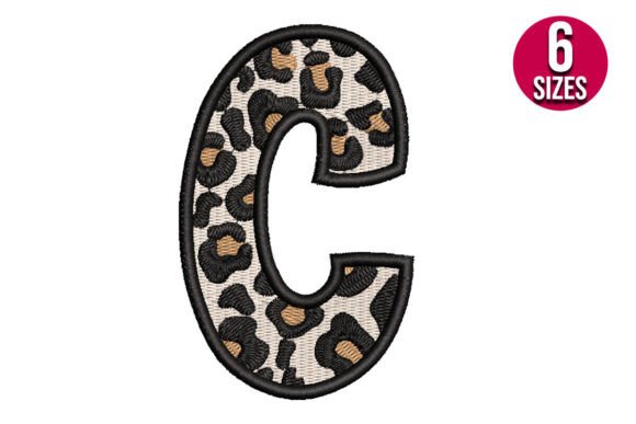 Leopard Print Alphabet Font Letter C: Bold Style for Creative Projects
