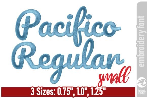 Pacifico Regular Embroidery Font - S: A Stylish Choice for Personalized Embroidery Projects