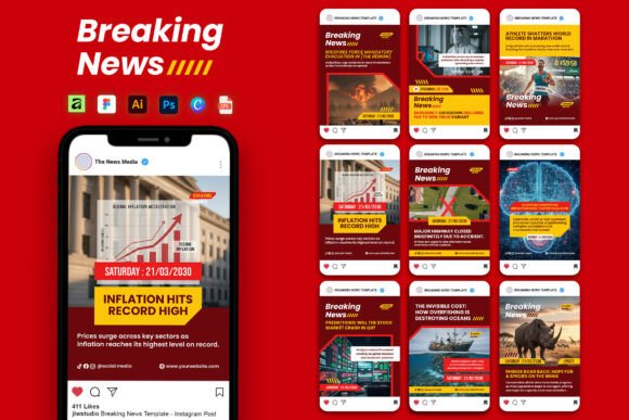 Red Yellow Breaking News Instagram Post: Elevating Visual Urgency and Brand Consistency