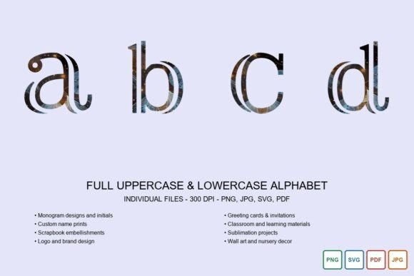 Rustic Bronze Serif Alphabet Design