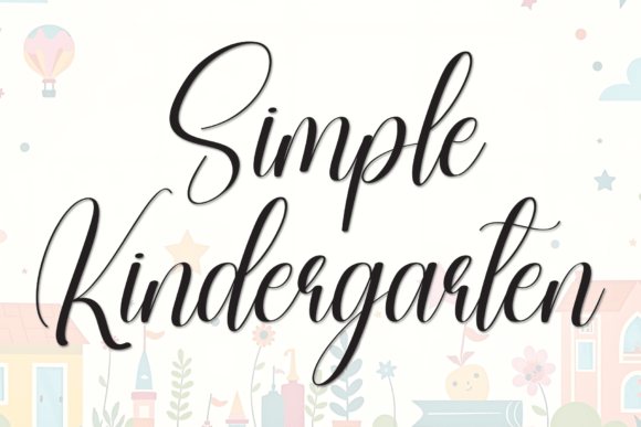 Simple Kindergarten: Elegant Script for Modern Design