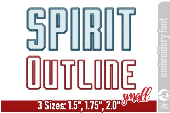Spirit Outline Embroidery Font - Small: A Clean, Confident Choice for Embroidery Projects